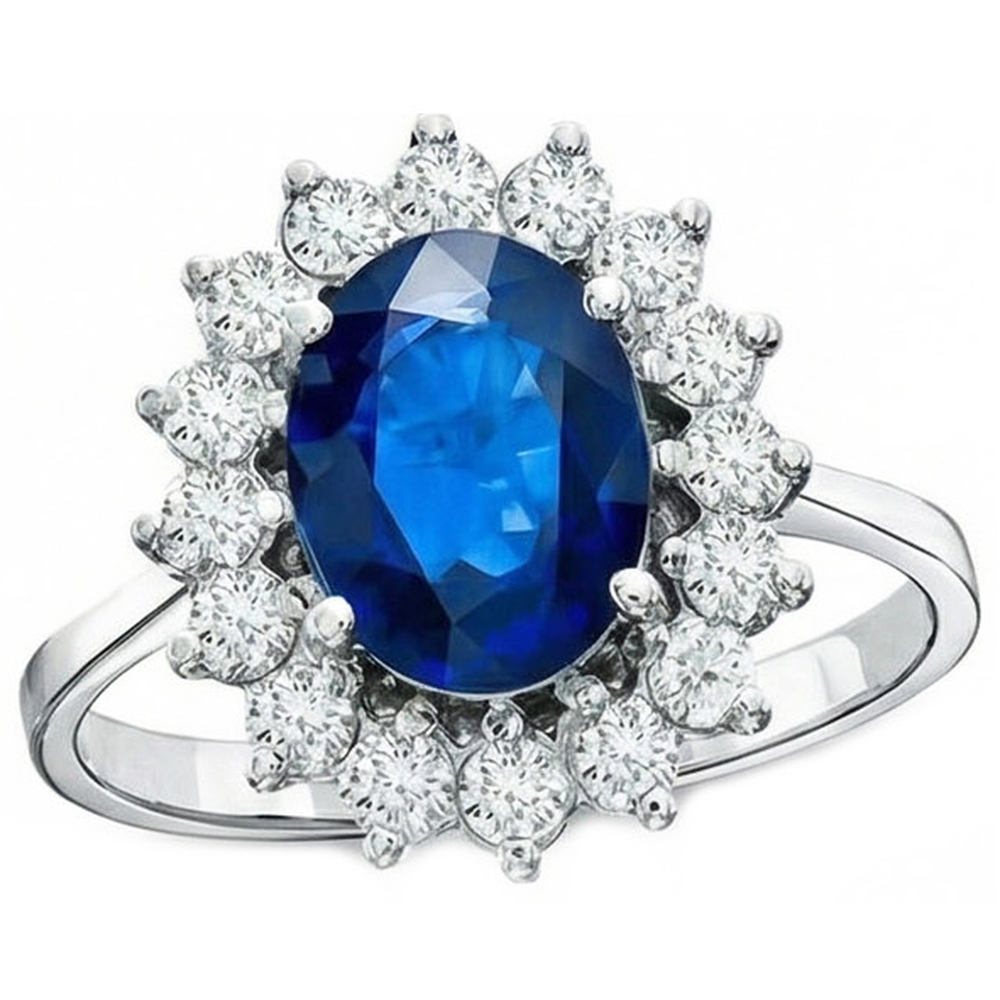 echter oval diamant 1.70Karat ring Vorderansicht