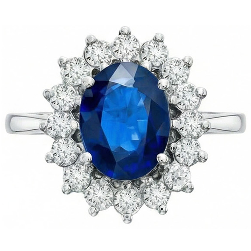 echter oval diamant 1.70Karat ring Seitenansicht