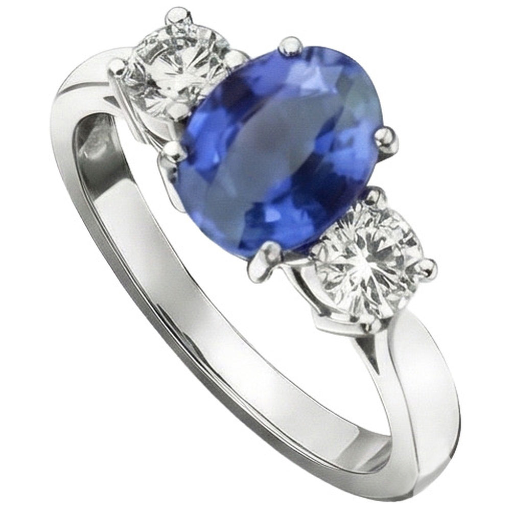 echter oval diamant 3.50Karat ring Vorderansicht