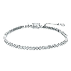 Weißgold 14 Karat 3,20 Karat Bezel Set Round Natürliche Diamonds Tennis Armband