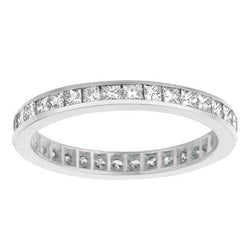 Weißgold 2,24 Karat Prinzessinnenschnitt Natürliche Diamant Eternity Ring Band Schmuck