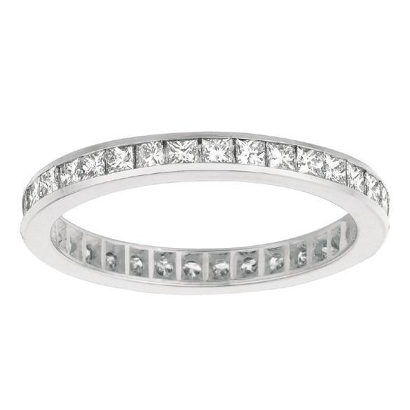 Weißgold 2,24 Karat Prinzessinnenschnitt Natürliche Diamant Eternity Ring Band Schmuck