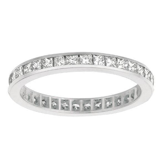 Weißgold 2,24 Karat Prinzessinnenschnitt Natürliche Diamant Eternity Ring Band Schmuck