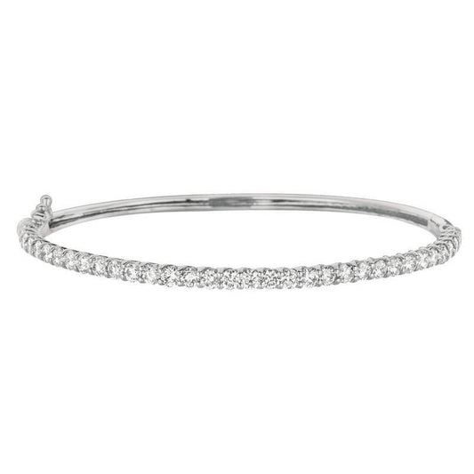 Weißgold 4 Karat Runder Echt Diamant-Armbandschmuck