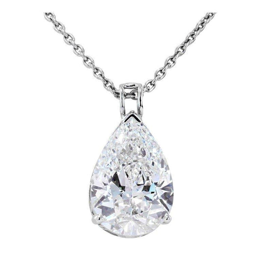 Weißgold Birnenschliff Echt Diamant Damen Solitär Anhänger Schmuck 2 Ct.