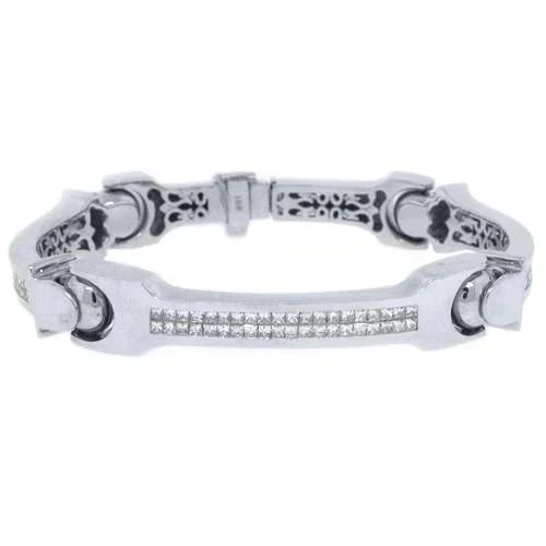 Weißgold Echt Diamant Armband Herren