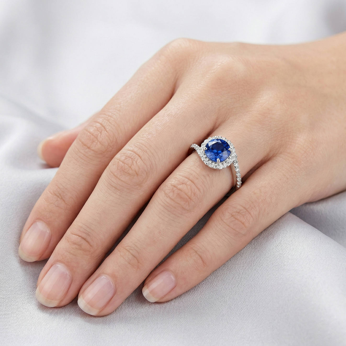 echter round diamant 14Karat ring mit Diamantbesatz
