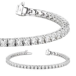 Weißgold Schönes & Schönes Rundes Echte Diamant-Tennis-Armband 8.10 Ct