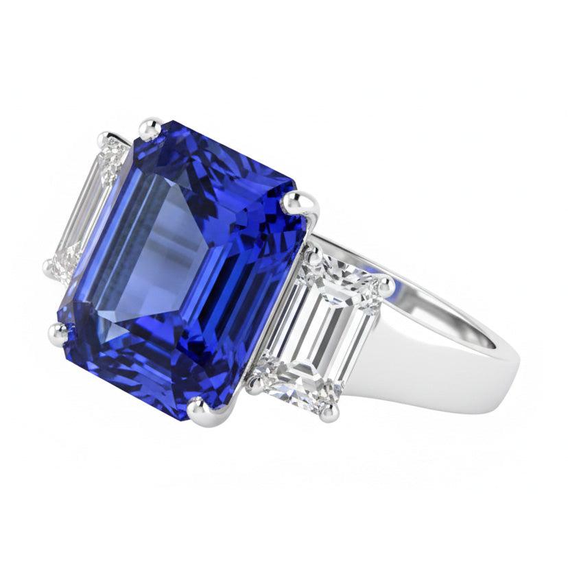 echter radiant diamant 5Karat ring Profilansicht