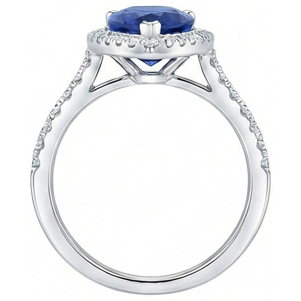 echter round diamant 3.25Karat ring Profilansicht