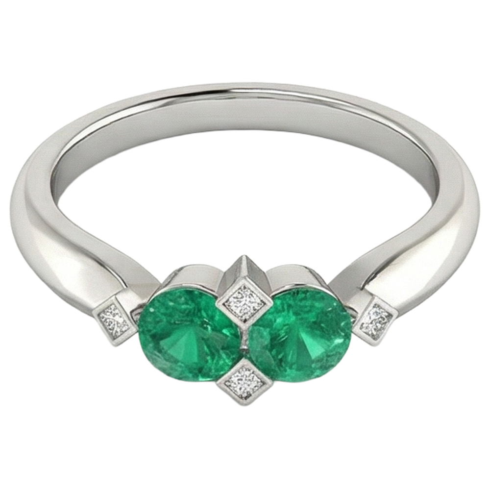 Eleganter Edelstein-Ring 1 Karat – Profilansicht