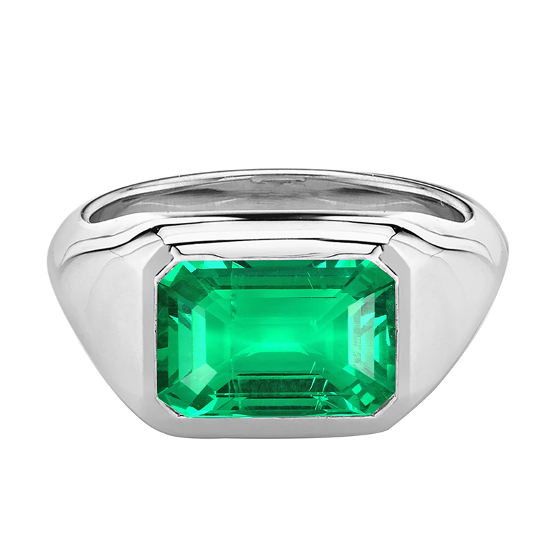 Naturreiner Smaragd Edelstein-Ring – Hauptansicht
