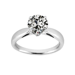 Antik-Kissen-Schliff Diamant Solitär-Ring 2 Karat – 14K Weißgold