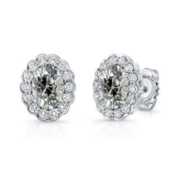 Luxuriöser Ohrringe mit Old Mine Cut Edler Diamant – 7 Karat
