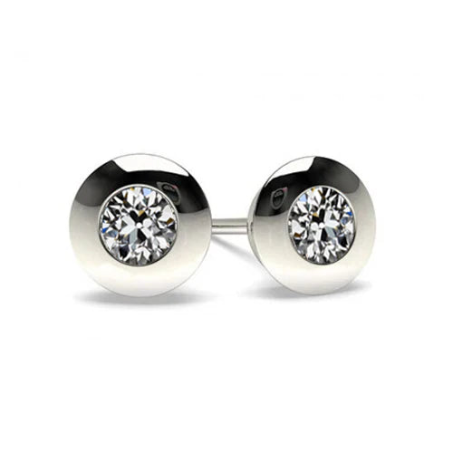 Ohrstecker 14 Karat Weißgold mit Diamant – Hauptansicht