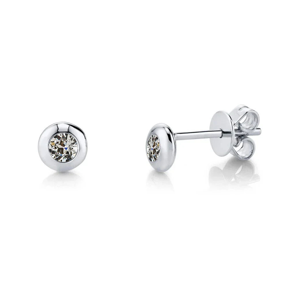 Ohrringe 14K Weißgold mit Edler Diamant – Hauptansicht