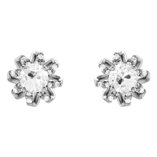 Naturreiner Diamant Ohrhänger 1 Karat 14K Weißgold – Hauptansicht