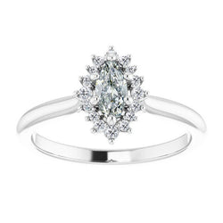 Natürlicher Edler Diamant Halo-Ring 1,50 Karat – 14K Weißgold