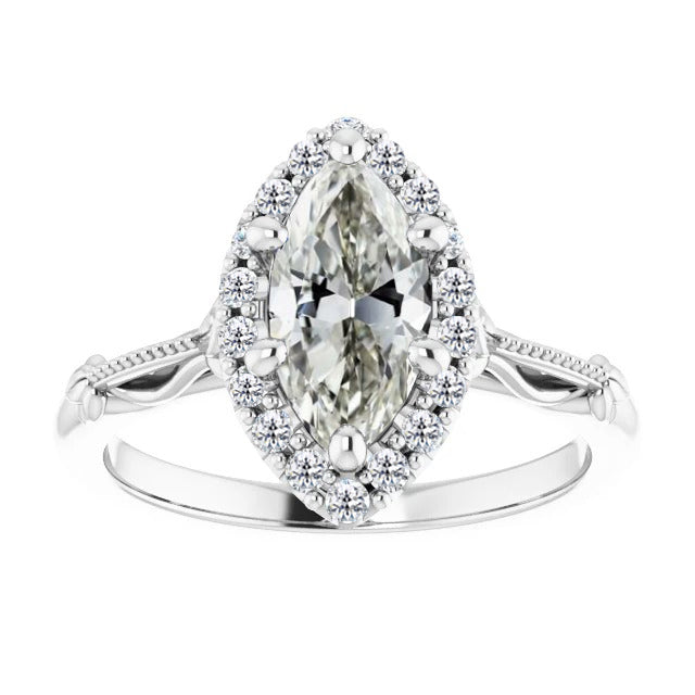 Marquise Brillant Ring in 14K Weißgold – Hauptansicht