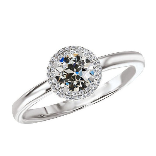 Naturreiner Diamant Halo-Verlobungsring – Hauptansicht
