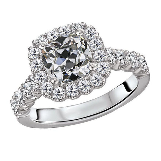 Natürlicher Diamant Halo-Fassung Ring – Hauptansicht