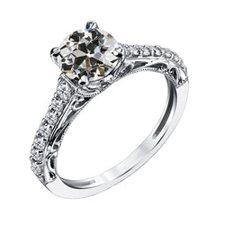 Maßgefertigter Diamant Akzent-Solitär-Ring 2 Karat – 14K