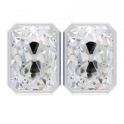 Schimmernder Radiant Diamant Ohrringe – 5 Karat 14 Karat Weißgold