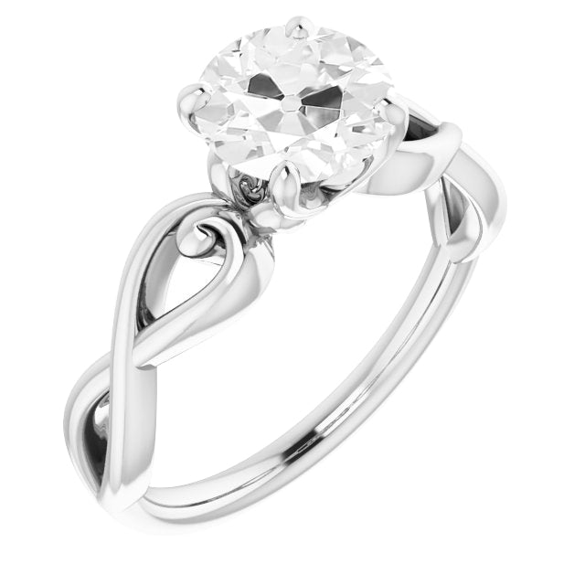 Erdgewonnener Diamant Solitär-Verlobungsring 2 Karat 14 Karat Weißgold – Hauptansicht