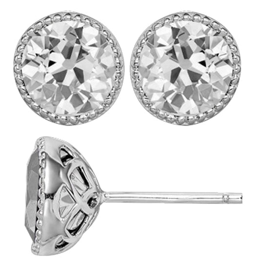 Ohrringe 14K Weißgold mit Diamant – Hauptansicht