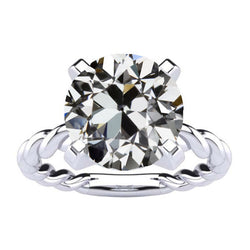 14 Karat Weißgold Gedrehte Schiene Edler Diamant