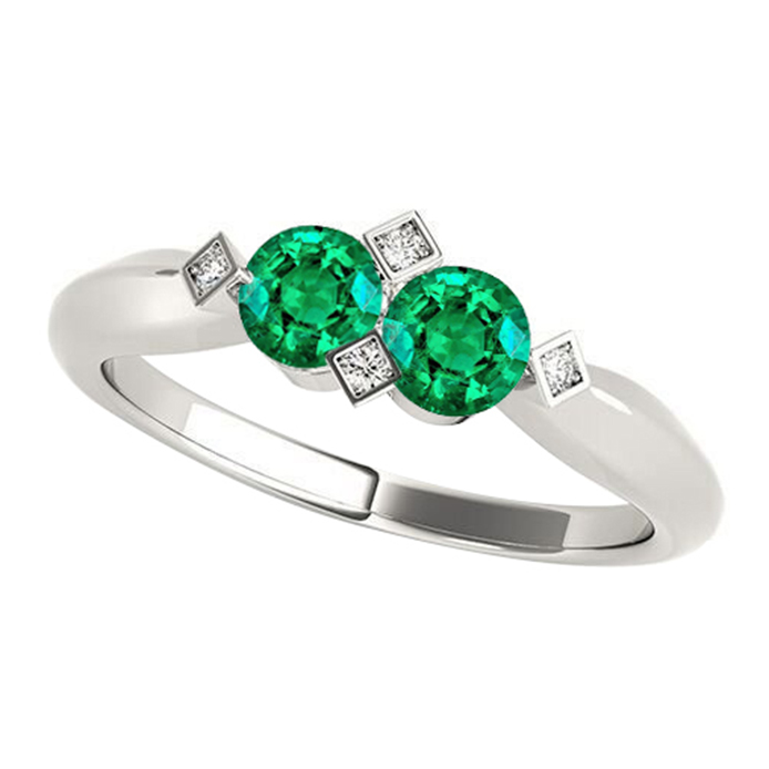 Eleganter Edler Smaragd Edelstein-Ring 1 Karat – Hauptansicht