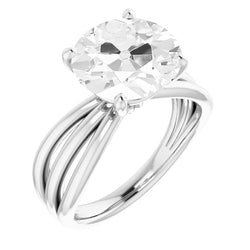 Geteilte Schiene Solitär-Ring – Brillant 3 Karat 14 Karat