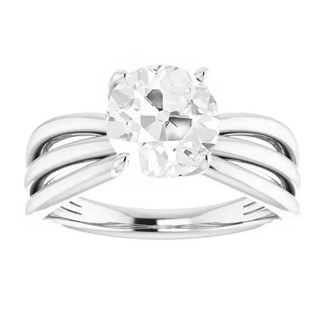 Solitär-Ring 14 Karat Weißgold mit Brillant – Frontansicht