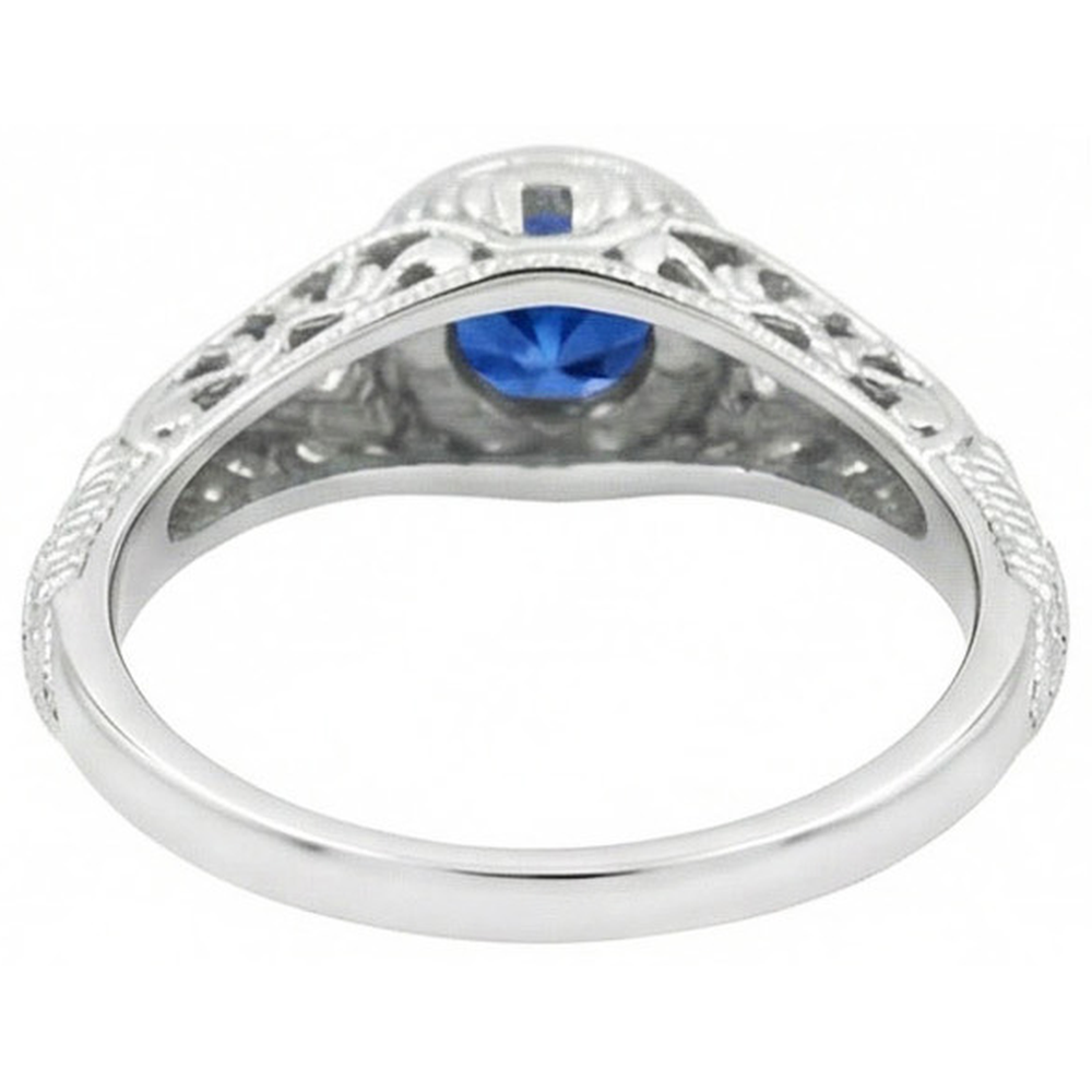 echter round saphir 1.25Karat ring Profilansicht