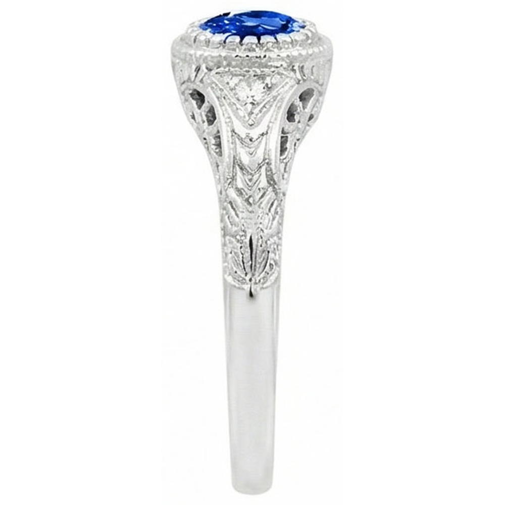 echter round saphir 1.25Karat ring Draufsicht