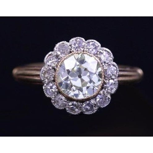 Wie Edwardianischer Schmuck Natürliche Diamant Verlobungsring Old Mine Cut Vintage Style