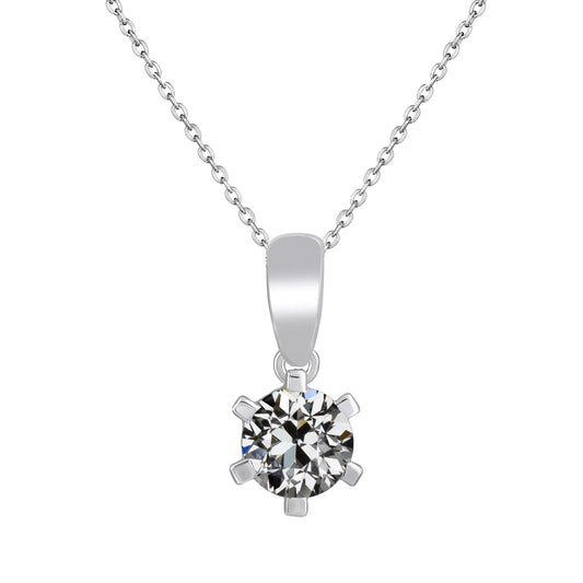 Diamant Antik-Kissen-Schliff Anhänger in 14K Weißgold – Hauptansicht