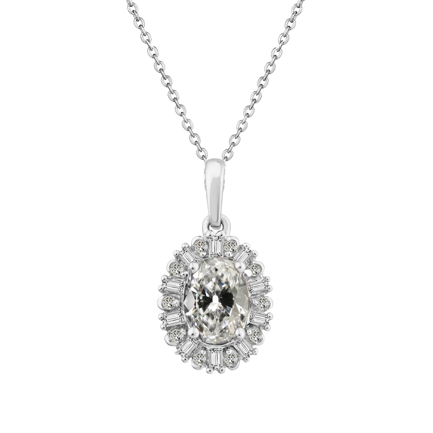 Hänge-Anhänger 14K Weißgold mit Brillant – Hauptansicht