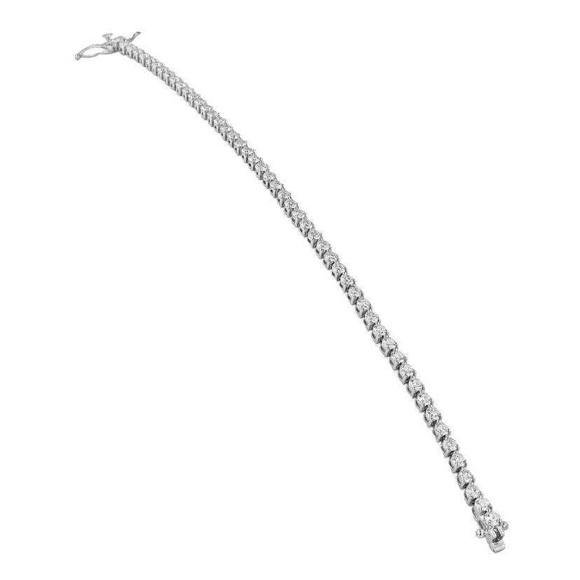 Handgemachter Edler Diamant Ketten-Armband 3,50 Karat – Frontansicht
