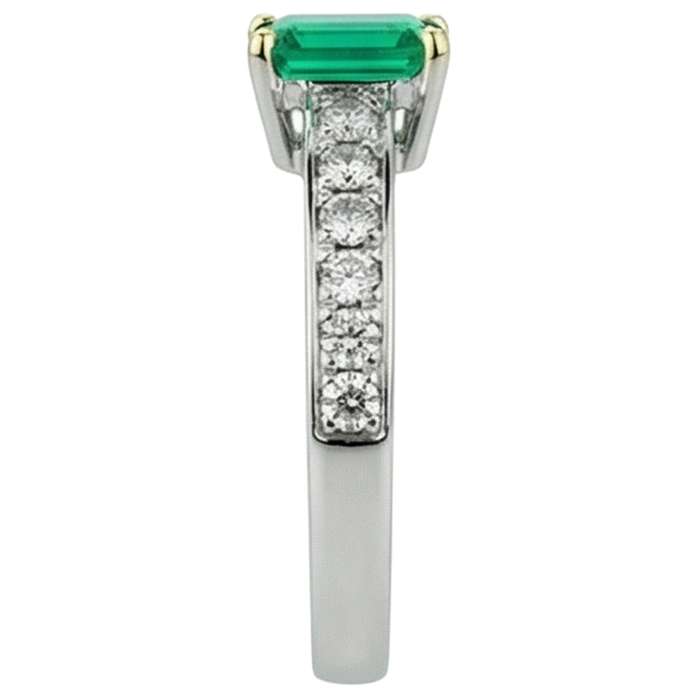 Handgemachter Farbstein-Ring 2 Karat – Profilansicht
