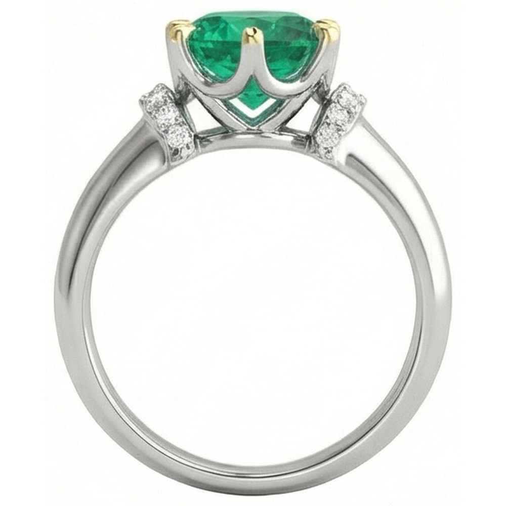 Stilvoller Edelstein-Ring 2 Karat – Draufsicht
