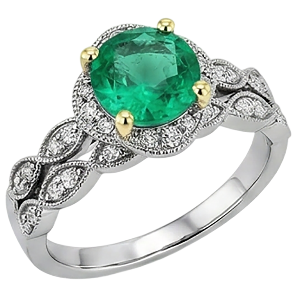 Eleganter Edler Smaragd Edelstein-Ring 2,50 Karat – Schrägansicht