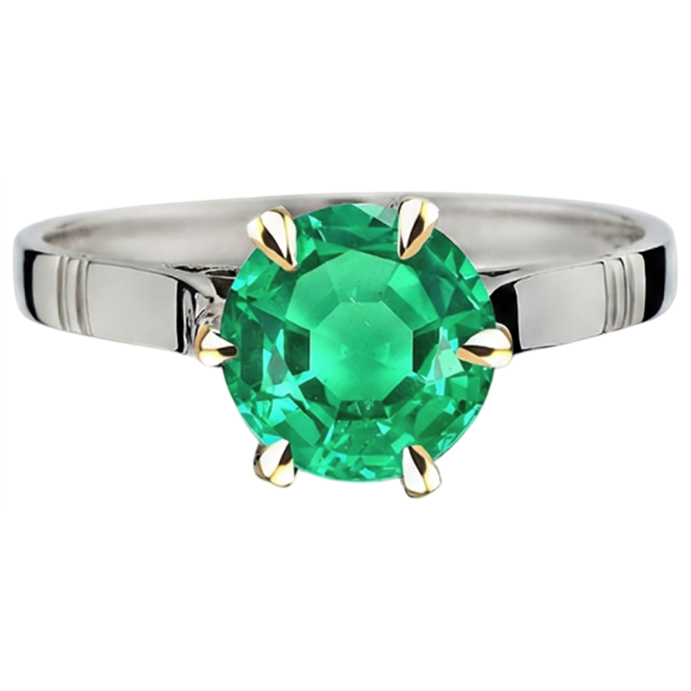 Authentischer Edler Smaragd Schmuckstein-Ring – Seitenansicht