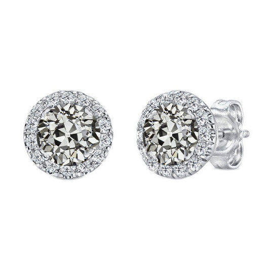 Handgefertigter Edler Diamant Ohrstecker 4 Karat – Hauptansicht