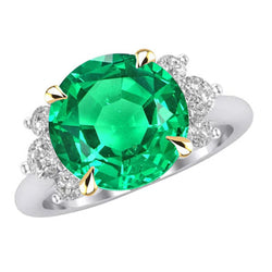 GIA-Zertifiziert Kolumbianischer Smaragd Edelstein-Ring 4 Karat