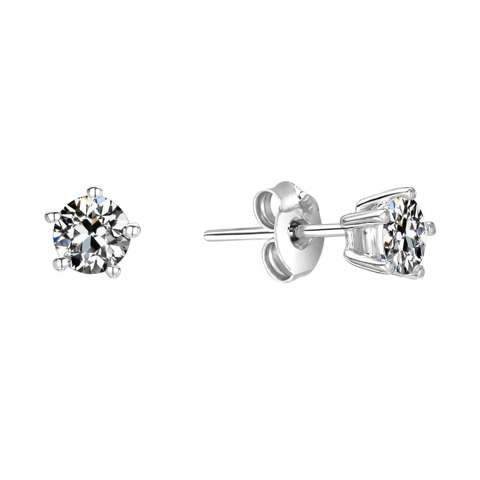 Diamant Old Mine Cut Ohrstecker in 14K Weißgold – Hauptansicht