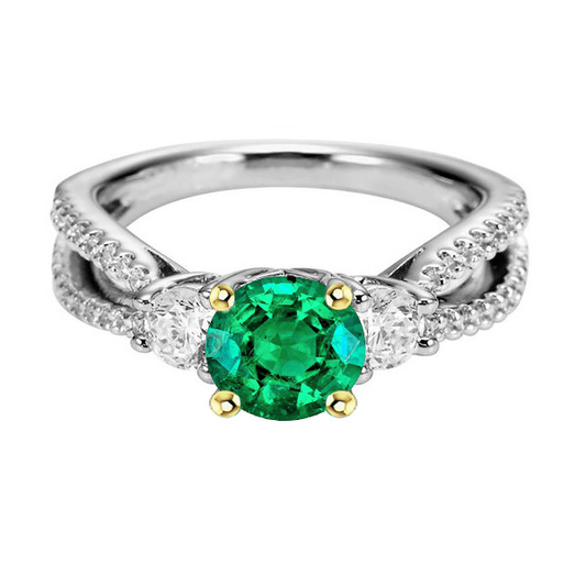 Erdgewonnener Edler Smaragd Edelstein-Ring – Hauptansicht