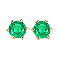 Smaragd Gemstone Earring 1,50 Karat F/VS1 – Zweifarbiges 14K Gold