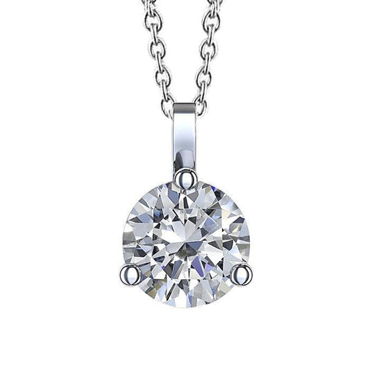 Wunderschöne 4 Karat Natürliche Diamant-Anhänger-Halskette Im Rundschliff-Krapfen-Set Weißgold 14K