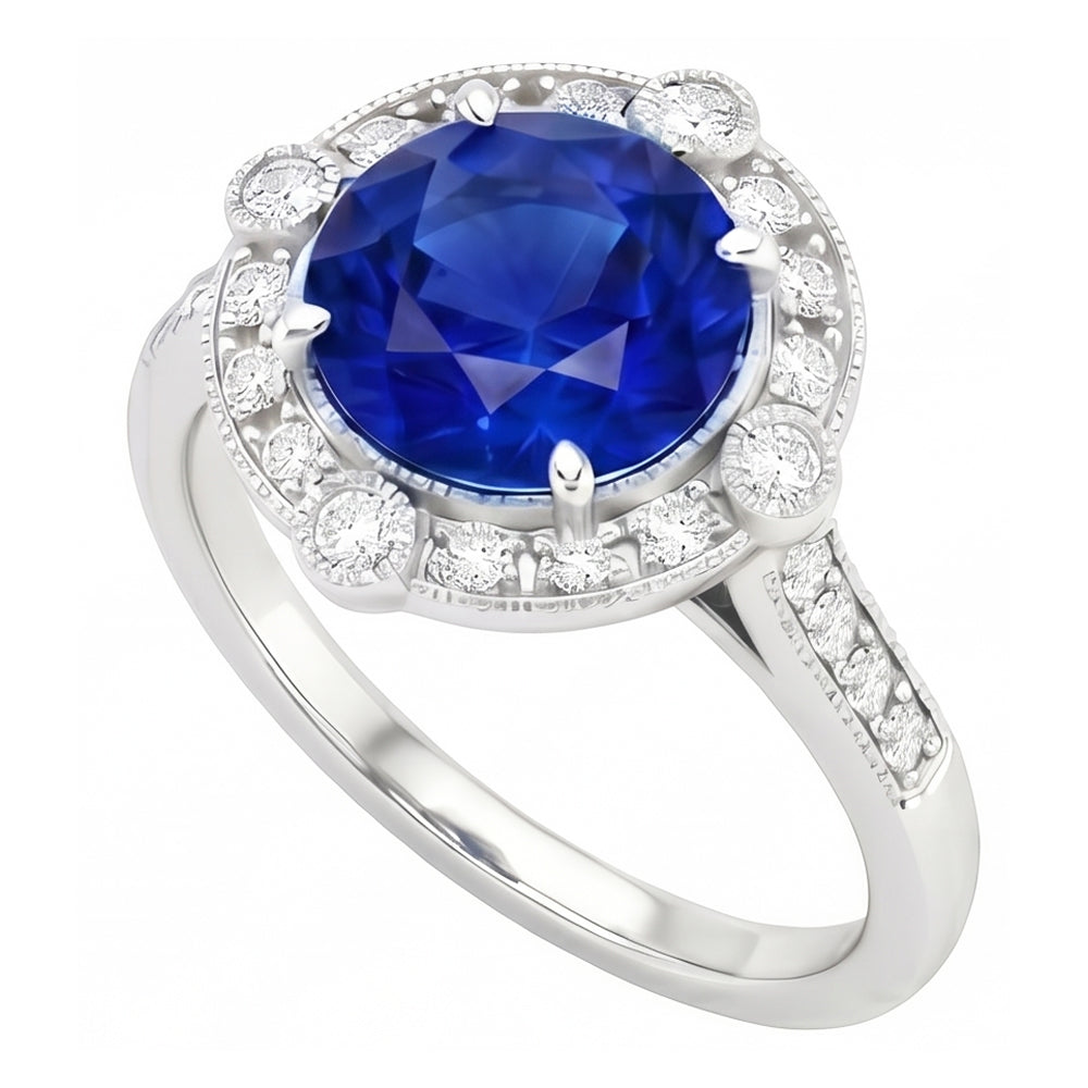 echter round diamant 5.60Karat ring Seitenansicht